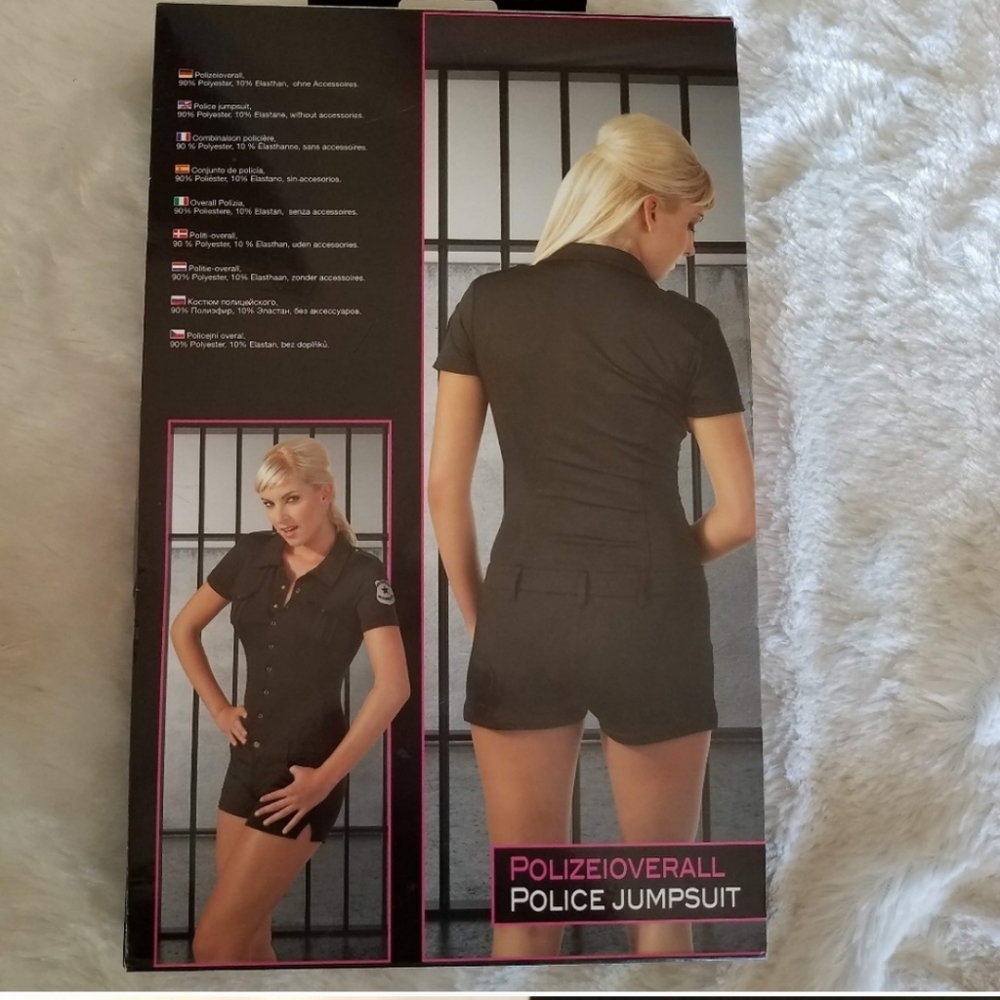 Cottelli Collection Police Officer Jumpsuit NIP Black No Accessories - Picture 2 of 6